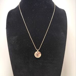 Necklace Goldtone 18" - 22" with extender Dandelion Pendant Make a Wish Flower